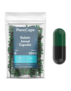 Cápsulas Vacías de Gelatina Tamaño 0 PureCaps USA - 1000 Unidades