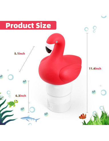 Dispensador de Cloro Flotante Flamingo con Termómetro 2 en 1