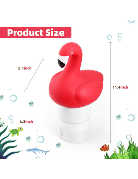 Dispensador de Cloro Flotante Flamingo con Termómetro 2 en 1