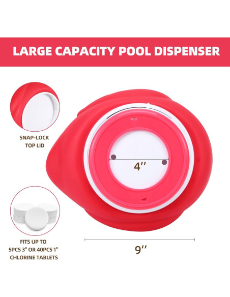 Dispensador de Cloro Flotante Flamingo con Termómetro 2 en 1