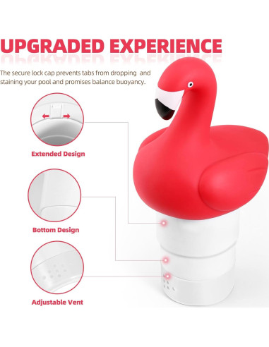 Dispensador de Cloro Flotante Flamingo con Termómetro 2 en 1
