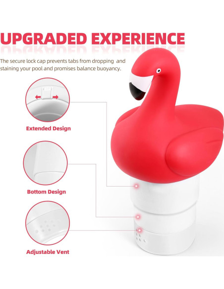 Dispensador de Cloro Flotante Flamingo con Termómetro 2 en 1
