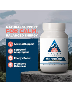 Suplemento Ayurvédico AdrenOm Ayush Herbs - 90 Cápsulas 2