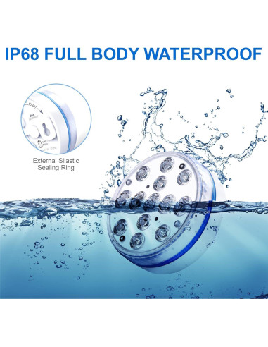 Luces LED sumergibles Defeicco IP68 RGB 4 unidades