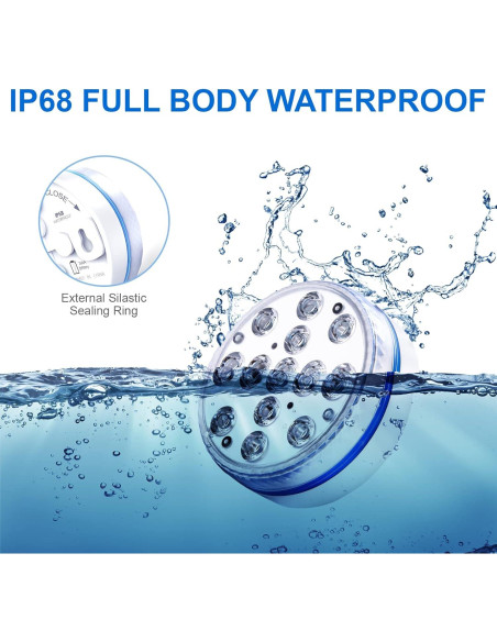 Luces LED sumergibles Defeicco IP68 RGB 4 unidades