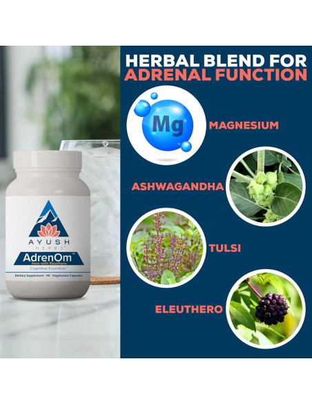 Suplemento Ayurvédico AdrenOm Ayush Herbs - 90 Cápsulas