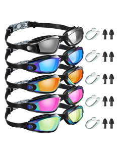 Macarrie 5 Pares de Gafas de Natación Antivaho para Adultos y Niños