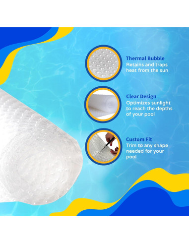 Manta Solar Rectangular Blue Wave 14 Mil 975x487 cm Clara