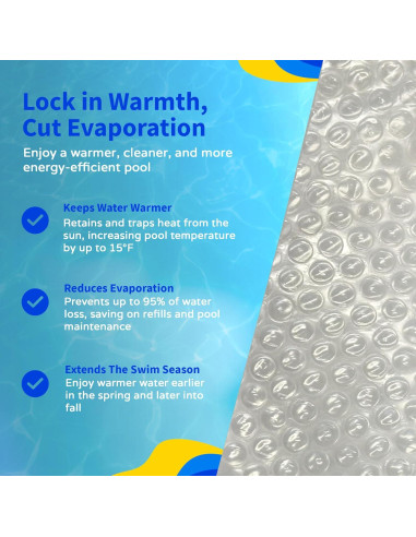 Manta Solar Rectangular Blue Wave 14 Mil 975x487 cm Clara