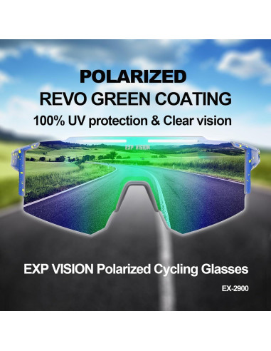 Gafas de Ciclismo Polarizadas TOP VISION EX9200 UV400 Verde