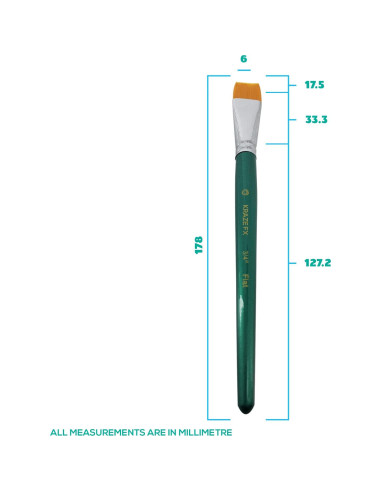 Pincel Plano para Pintura Facial Kraze FX 19 mm - Profesional
