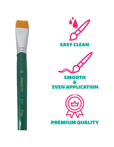 Pincel Plano para Pintura Facial Kraze FX 19 mm - Profesional