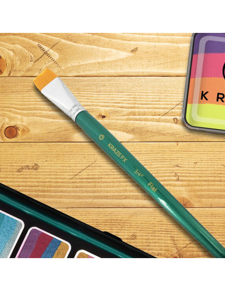 Pincel Plano para Pintura Facial Kraze FX 19 mm - Profesional