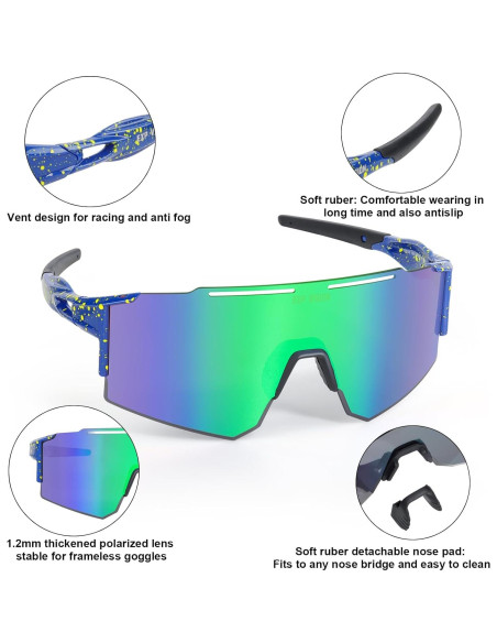 Gafas de Ciclismo Polarizadas TOP VISION EX9200 UV400 Verde