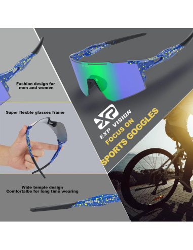 Gafas de Ciclismo Polarizadas TOP VISION EX9200 UV400 Verde