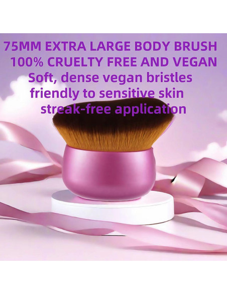 Brocha Kabuki Blend & Blur 75mm Rosa - Maquillaje Corporal y Autobronceador