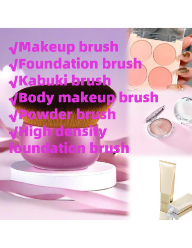 Brocha Kabuki Blend & Blur 75mm Rosa - Maquillaje Corporal y Autobronceador