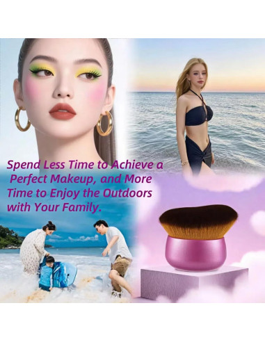 Brocha Kabuki Blend & Blur 75mm Rosa - Maquillaje Corporal y Autobronceador