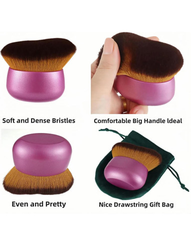 Brocha Kabuki Blend & Blur 75mm Rosa - Maquillaje Corporal y Autobronceador