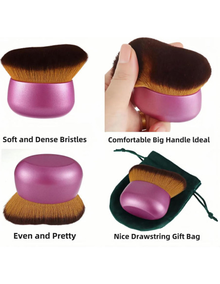 Brocha Kabuki Blend & Blur 75mm Rosa - Maquillaje Corporal y Autobronceador