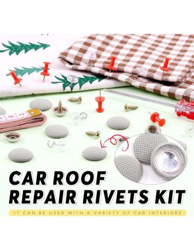 Kit de Reparación de Techo de Automóvil Swpeet 272 Piezas Gris
