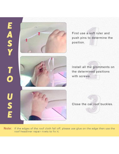 Kit de Reparación de Techo de Automóvil Swpeet 272 Piezas Gris