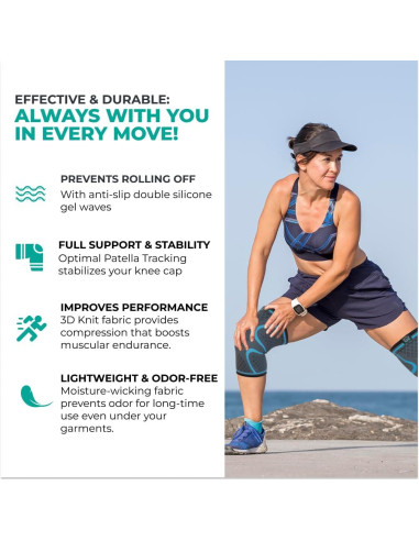 Fajas de Compresión para Rodilla Modvel - Paquete de 2 - Alivio Dolor
