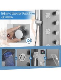 Torre de Ducha ROVOGO Unibody Acero Inoxidable 304 LED 2