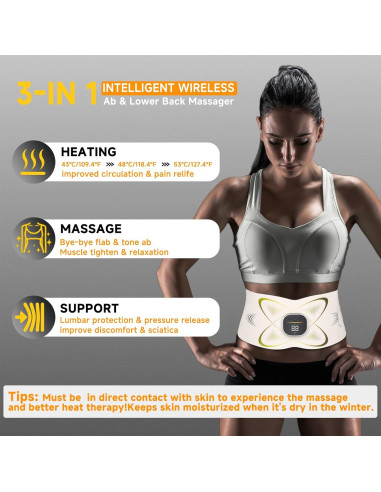 Cinturón de Tonificación Abdominal con Almohadilla Térmica