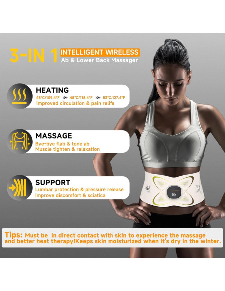 Cinturón de Tonificación Abdominal con Almohadilla Térmica