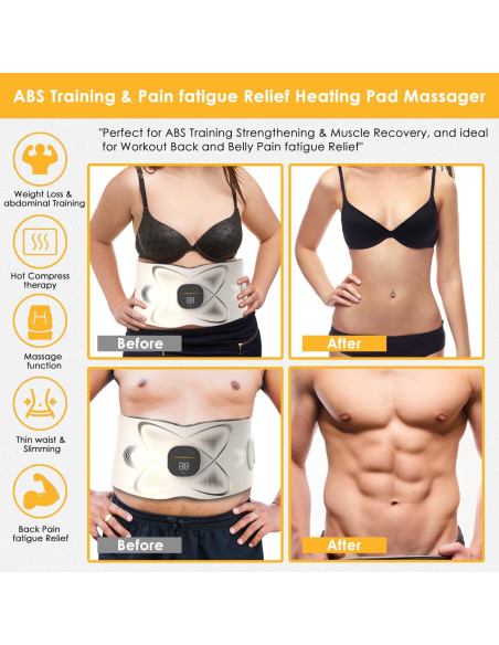 Cinturón de Tonificación Abdominal con Almohadilla Térmica