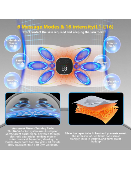 Cinturón de Tonificación Abdominal con Almohadilla Térmica
