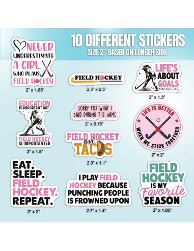 Calcomanías de Hockey sobre Césped TAYTA - 10 Piezas 5 cm