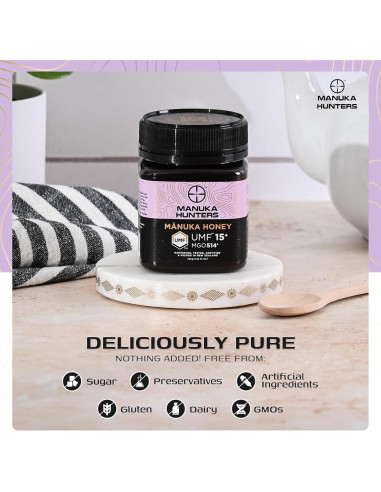 Miel de Manuka Hunters UMF 15+ 250g - Endulzante Natural Puro