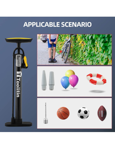 Bomba de Aire Portátil TOOLITIN para Bicicletas y Pelotas