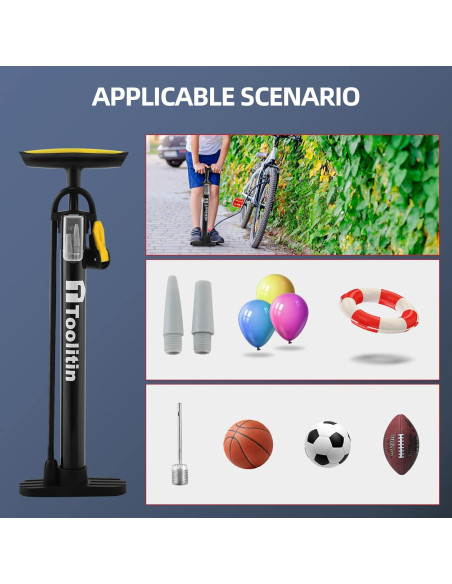 Bomba de Aire Portátil TOOLITIN para Bicicletas y Pelotas