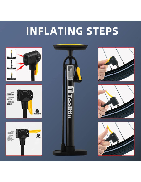 Bomba de Aire Portátil TOOLITIN para Bicicletas y Pelotas