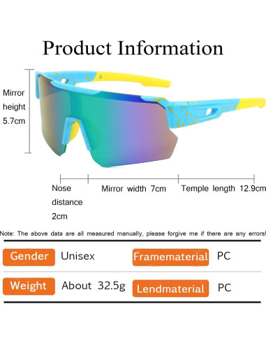 Gafas Deportivas ZJMZZM Tyj Polarizadas UV400 Unisex