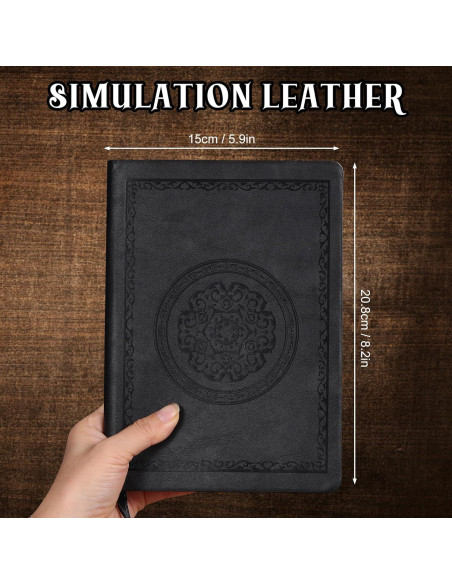 Cuaderno de Piel Vintage Fetinar A5 Rayado 300 Páginas Negro