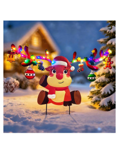 Estaca de Jardín Navideña RueXig con Luces Multicolor