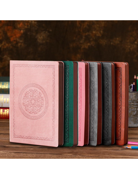 Cuaderno de Piel Vintage Fetinar A5 Rayado 300 Páginas Negro