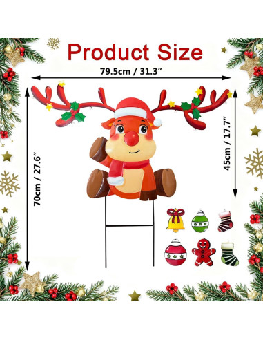 Estaca de Jardín Navideña RueXig con Luces Multicolor