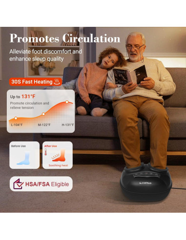 Masajeador de pies Shiatsu CuPiLo CPL-5555 con calor y compresión