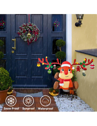 Estaca de Jardín Navideña RueXig con Luces Multicolor