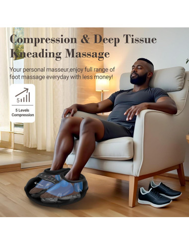 Masajeador de pies Shiatsu CuPiLo CPL-5555 con calor y compresión