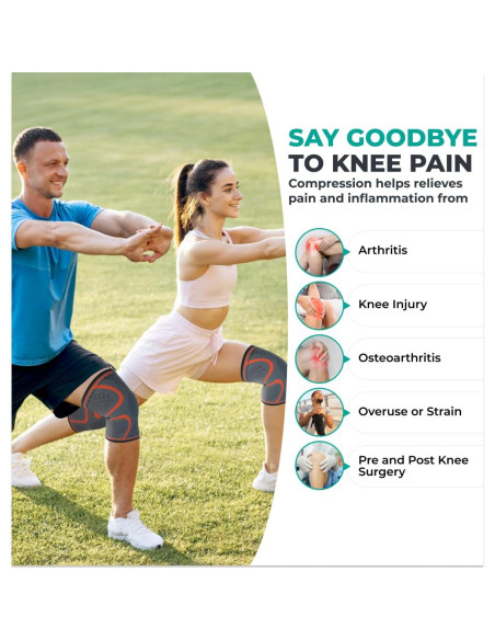Fajas de Compresión para Rodilla Modvel - Paquete de 2, Alivio Dolor