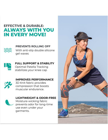 Fajas de Compresión para Rodilla Modvel - Paquete de 2, Alivio Dolor