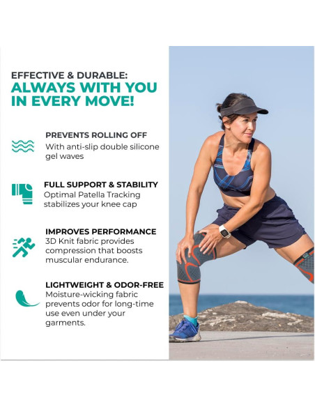 Fajas de Compresión para Rodilla Modvel - Paquete de 2, Alivio Dolor
