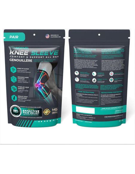 Fajas de Compresión para Rodilla Modvel - Paquete de 2, Alivio Dolor