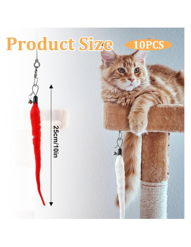 10 Repuestos de Juguete de Gusano para Gato InnoHHustle